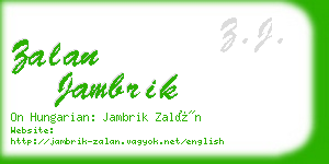 zalan jambrik business card